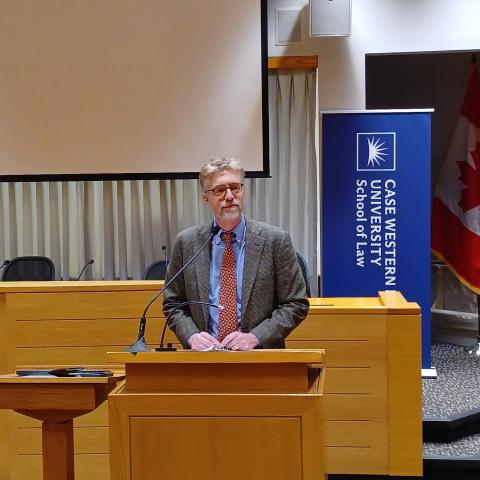 Roger Colinvaux presenting the Norman Sugarman Lecture at the CWRU School of Law