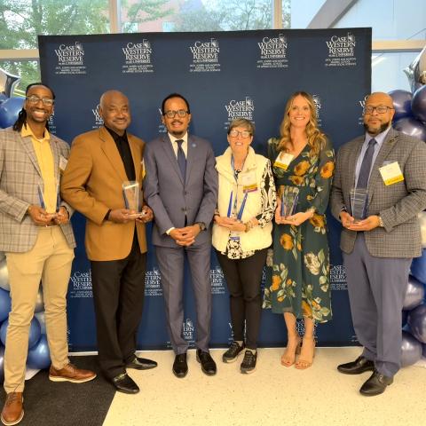 MSASS 2025 Alumni Award Winners (From left: Donovan Young, Oliver Gross, Dexter Voisin, Ellen Coleman, Rebecca Kodysh, Cecil Lipscomb)