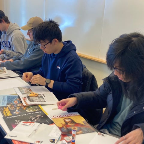 Students work with materials from Cleveland Museum of Art's Education Art Collection.