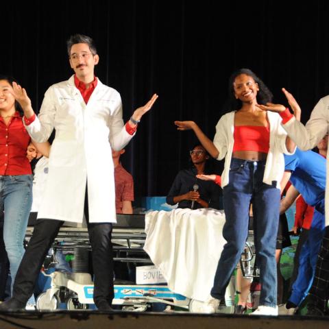 Photo of CWRU medical students performing on stage during the 2024 Doc Opera event