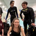 Kathryn Daltorio's Crab Lab tests underwater robot in Veale Center swimming pool