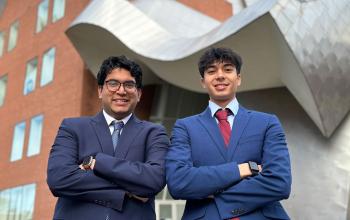 Undergraduates Sunveer Chugh and Dev Gupta develop InsuraBridge with Weatherhead's Ray Herschman and Mark Votruba