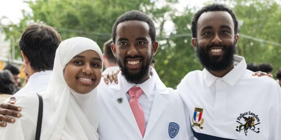 CWRU student and family at White Coat Ceremony