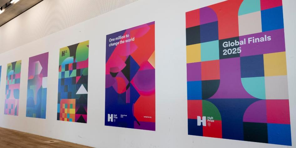 Welcome signs for Semifinalists of 2025 Hult Prize Global Accelerator program.