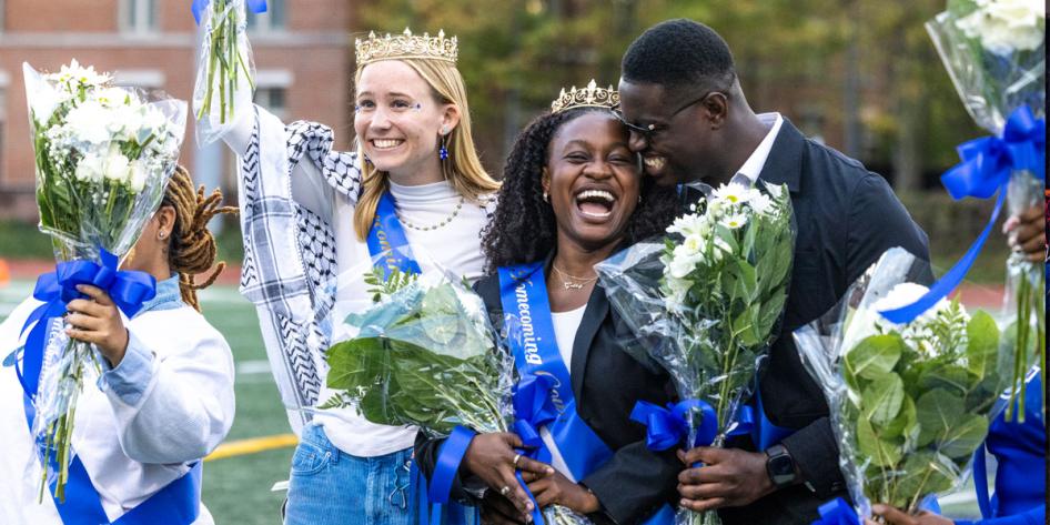 2025 CWRU Homecoming Court at football game during Homecoming and Reunion Weekend.