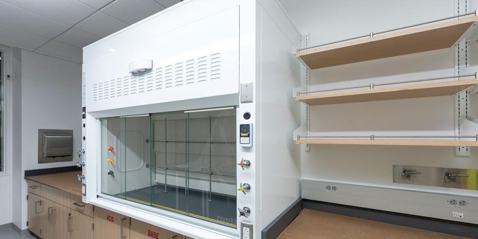 ISEB interior construction photo showing equipment in an unfinished lab