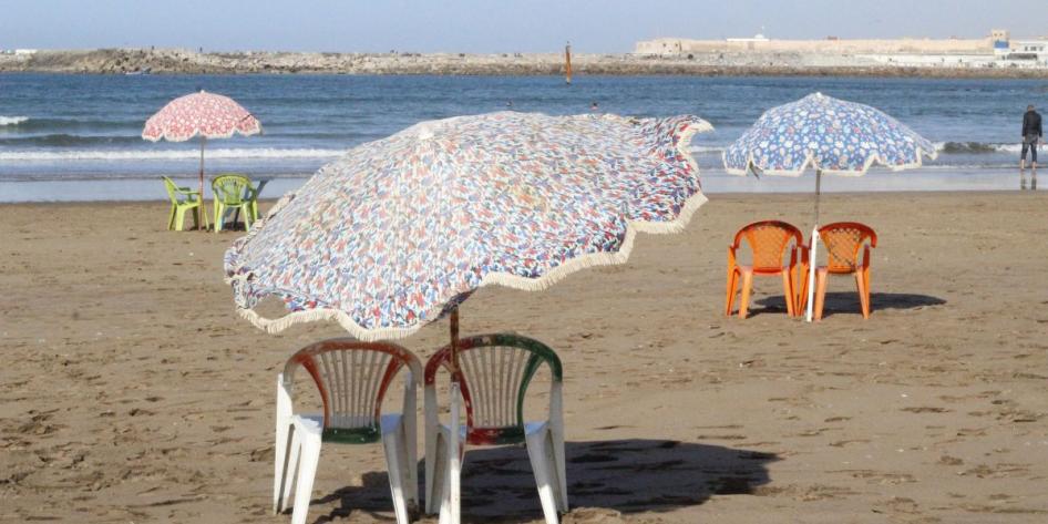 View of a beach in Morocco.