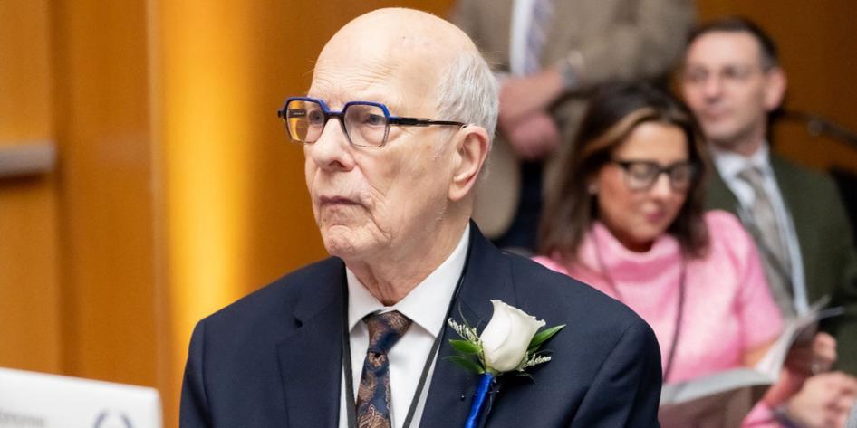 Larry Goldrick at table