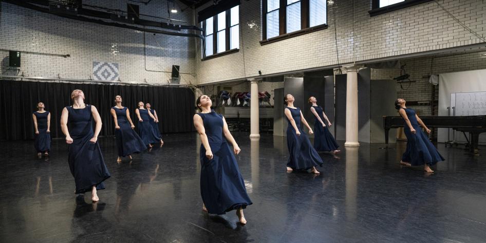 CWRU dance students rehearsing "Steps in the Street"