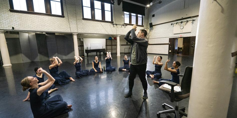 CWRU dance students rehearsing "Steps in the Street"