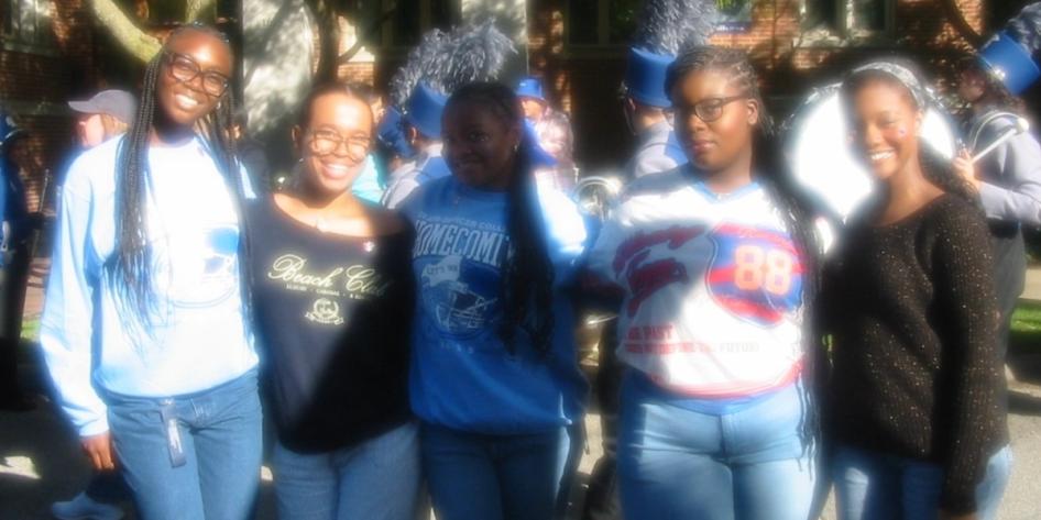 Lorenzo Lopes (pictured right) with board members of the Black Student Nursing Association.