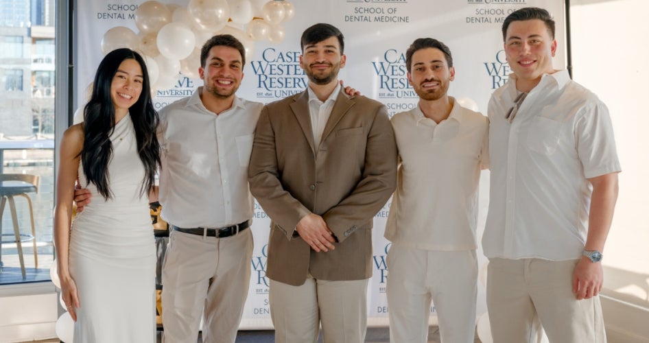  Mohammad Hadeed (pictured left) and colleagues at the Psi Omega Senior Send-Off.