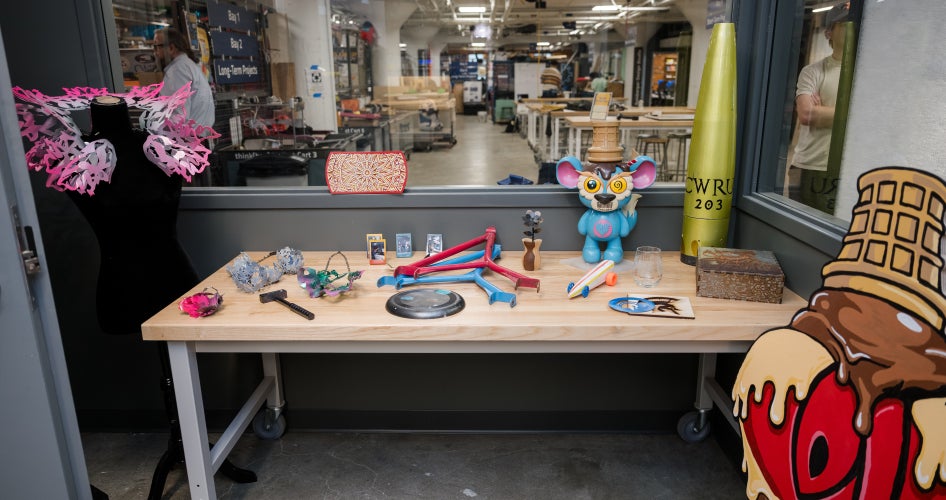 Equipment inside the Sherwin-Williams Paint and Coatings Studio at CWRU. 