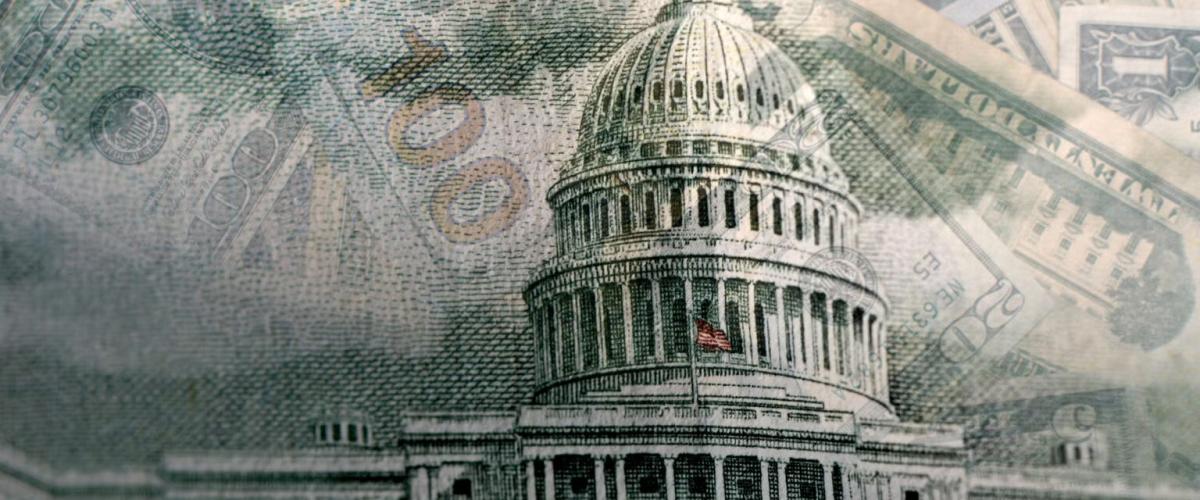 Capitol building and money overlay