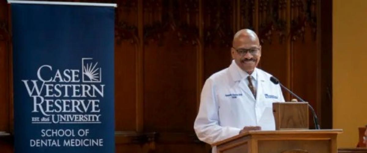 Dean Chance speaking at a School of Dental Medicine event