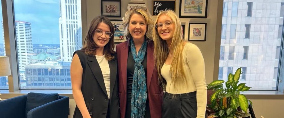 Sabrina Soto (left) and Paisley Tuel (right) met with Rep. Allison Russo in February