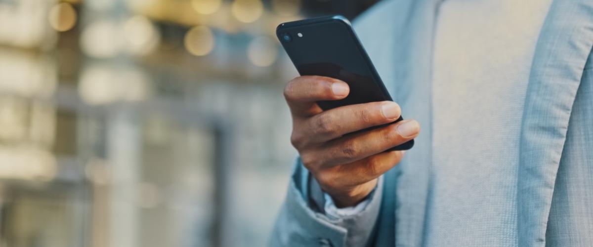 Close up of a person using a smartphone