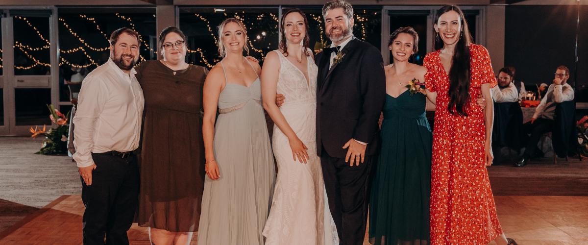 Case Western Reserve alumni gather at the wedding of Laura Evers (GRS ’20, English) and Michael Dexter-Luffberry.