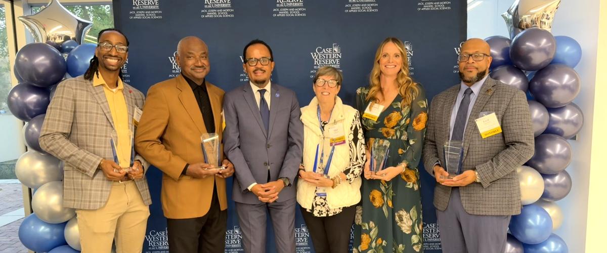 MSASS 2025 Alumni Award Winners (From left: Donovan Young, Oliver Gross, Dexter Voisin, Ellen Coleman, Rebecca Kodysh, Cecil Lipscomb)