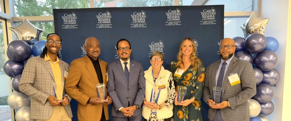MSASS 2025 Alumni Award Winners (From left: Donovan Young, Oliver Gross, Dexter Voisin, Ellen Coleman, Rebecca Kodysh, Cecil Lipscomb)