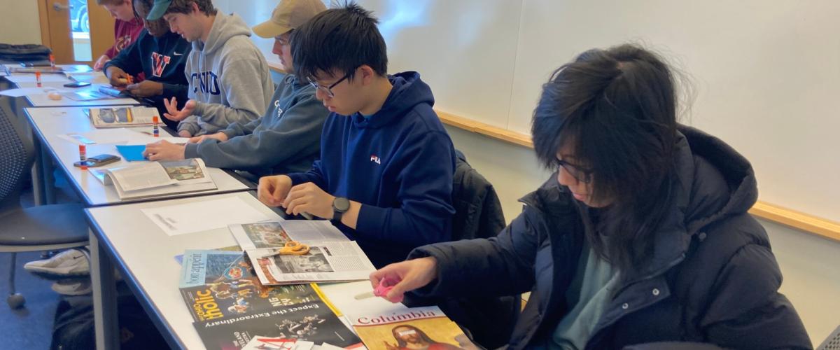 Students work with materials from Cleveland Museum of Art's Education Art Collection. 