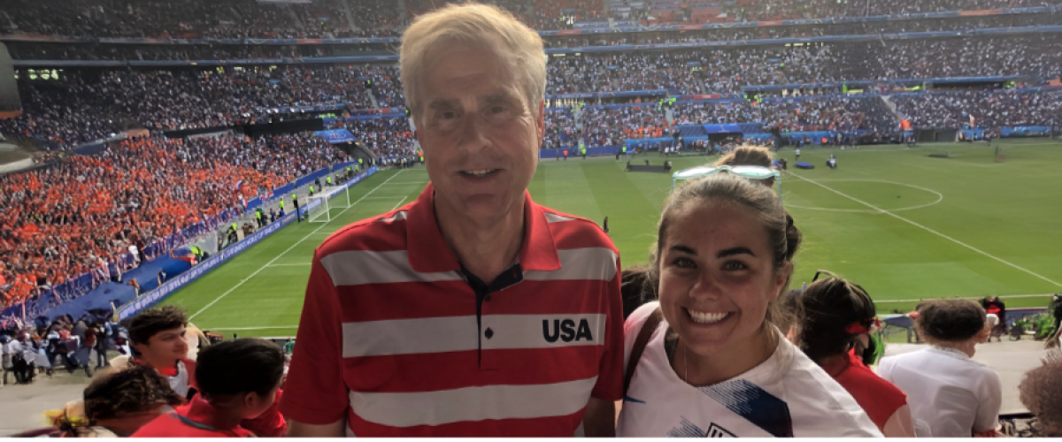 John and Emma Hawley at a soccer game