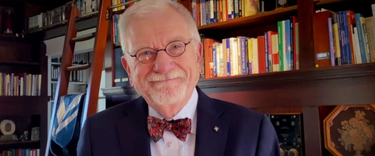 Bill Baker in a library