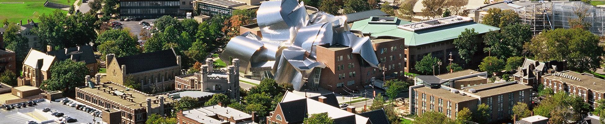 Aerial Shot of Campus with Cleveland in the background