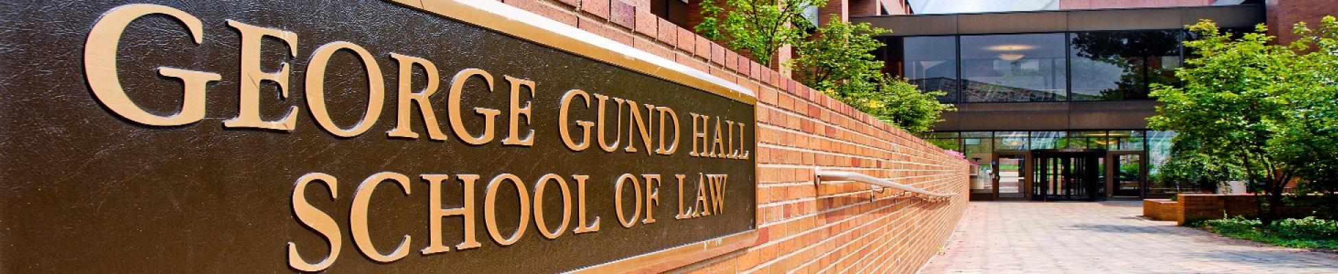 Signage outside of the Law School building