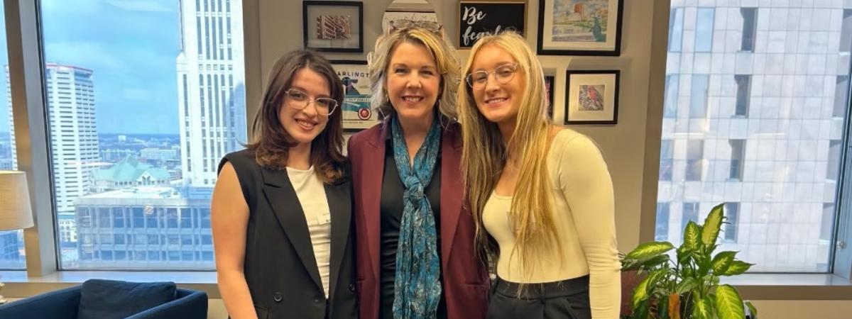 Sabrina Soto (left) and Paisley Tuel (right) met with Rep. Allison Russo in February