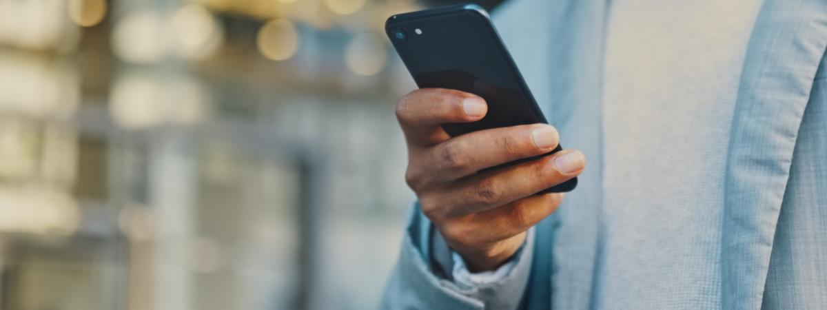 Close up of a person using a smartphone