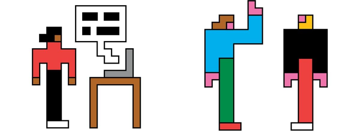 AI illustration of figures and computer