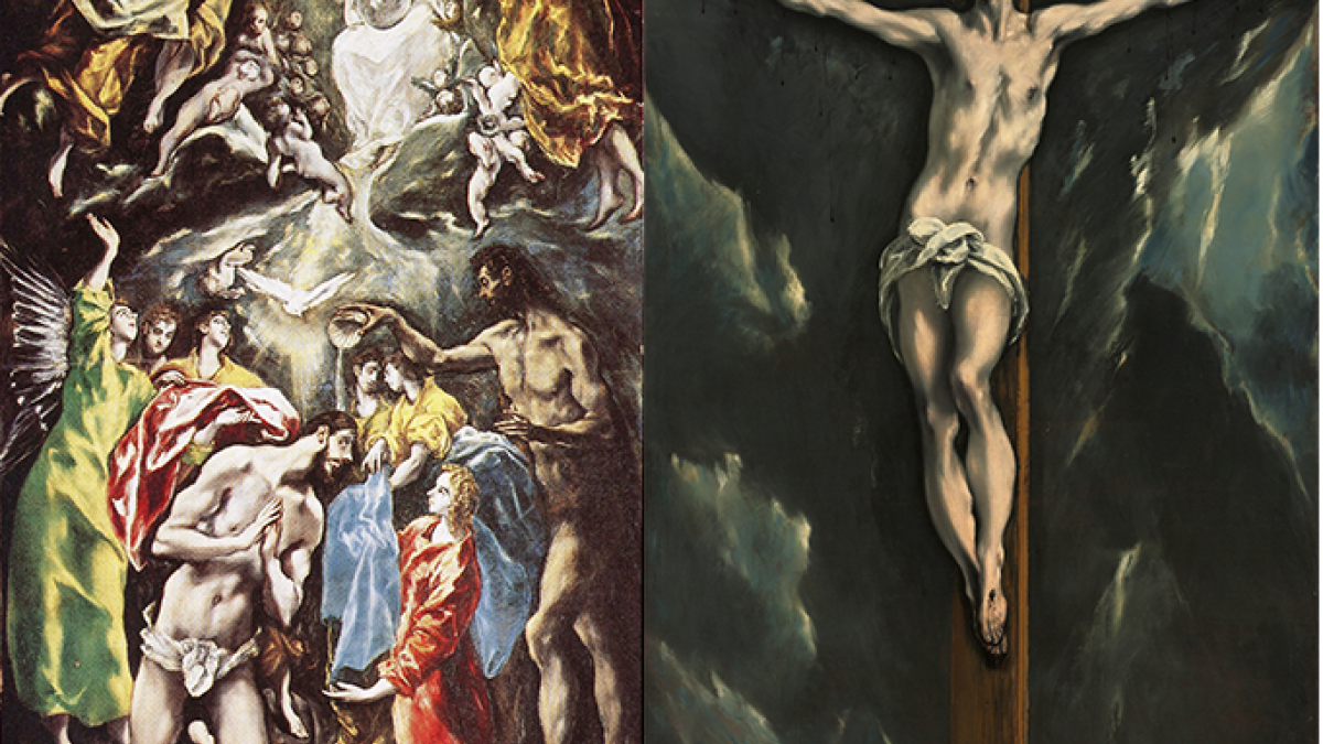 Two paintings by El Grego side by side