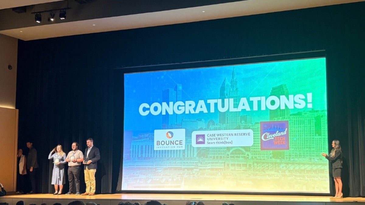 Recipients of 2026 Best of Tech awards on stage in front of a screen that says "Congratulations"