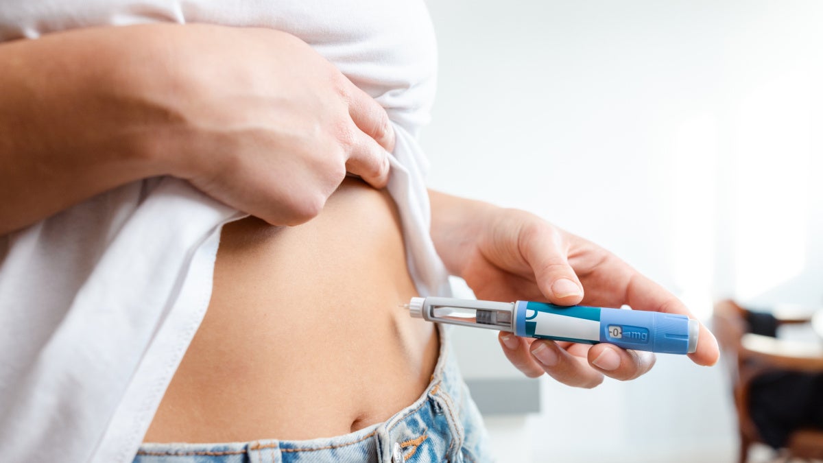 Image of a human injecting themselves with semaglutide