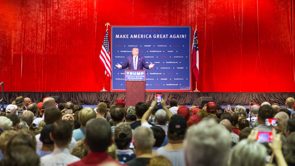 Image of Trump at an election campaign