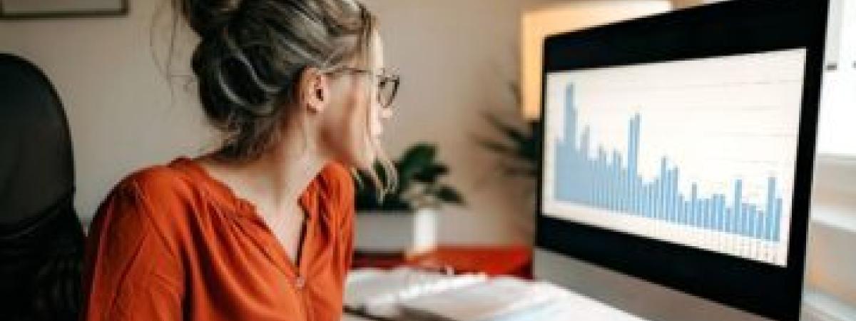Woman working at a computer