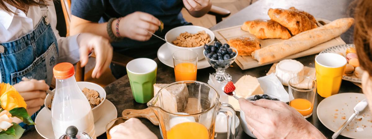 Food on a table