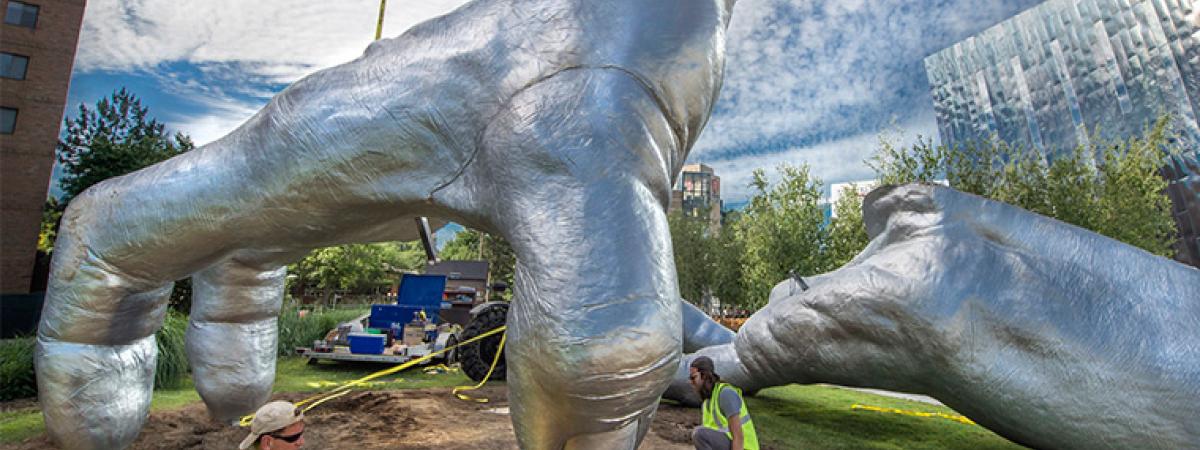 Judy's Hand Pavilion arrives at Toby's Plaza as part of citywide