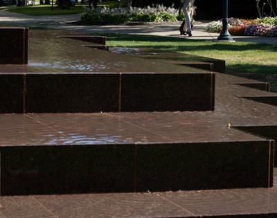 Outside fountain with water running