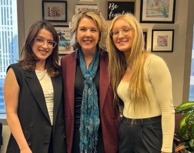 Sabrina Soto (left) and Paisley Tuel (right) met with Rep. Allison Russo in February