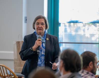 Amy Richardson speaking at an event