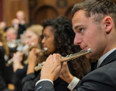 Close up of CWRU Symphonic Winds ensemble