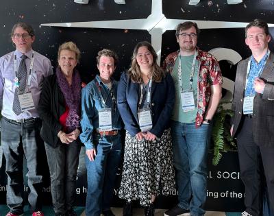 Photo of Robert Brown at the American Astronomical Society meeting with CWRU alumni