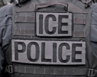 Back of an ICE policeman's uniform