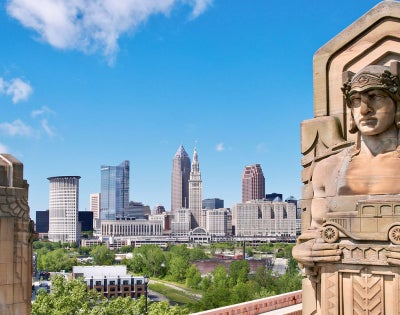 View of Cleveland's Guardians of Traffic 