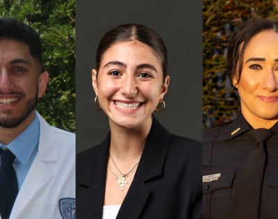 Compilation photo of Jumaa Baker, Catherine Esper and Sarah Shendy. 