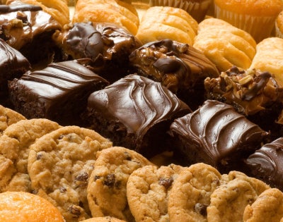 Assortment of cookies, brownies and other baked goods.