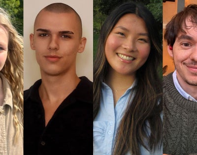 Photos of Quinn Watercutter, Filip Goshevski, Nora Collins and Theo Borchert-Isaacs.=