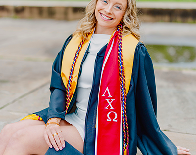 Elizabeth Berry with cap and gown